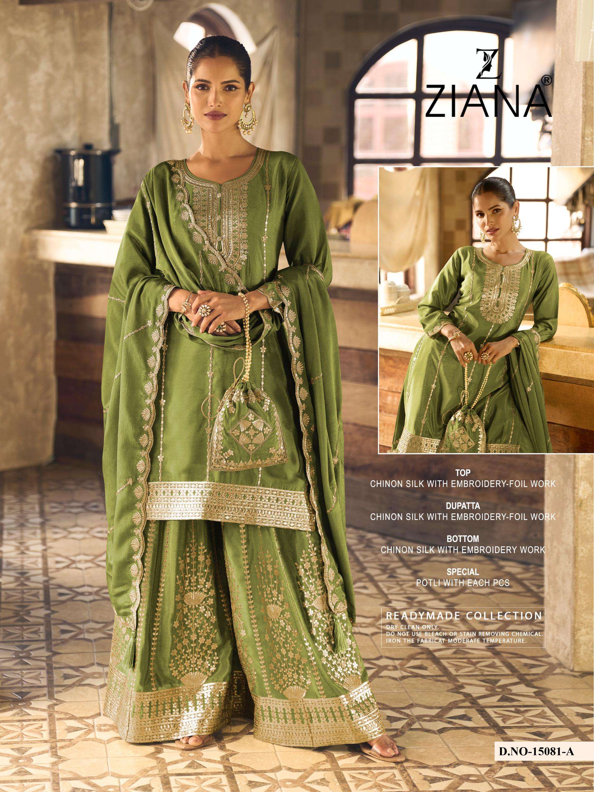 15081 by ZIANA CHINNON SILK suit collection manufacturer Surat 