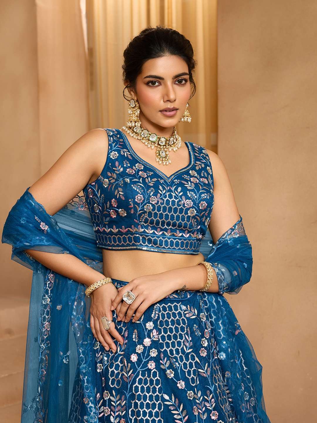ADORN CRAFT 6266 CREAM SEA GREEN NAVY BLUE GREY lehenga collection manufacturer Surat 