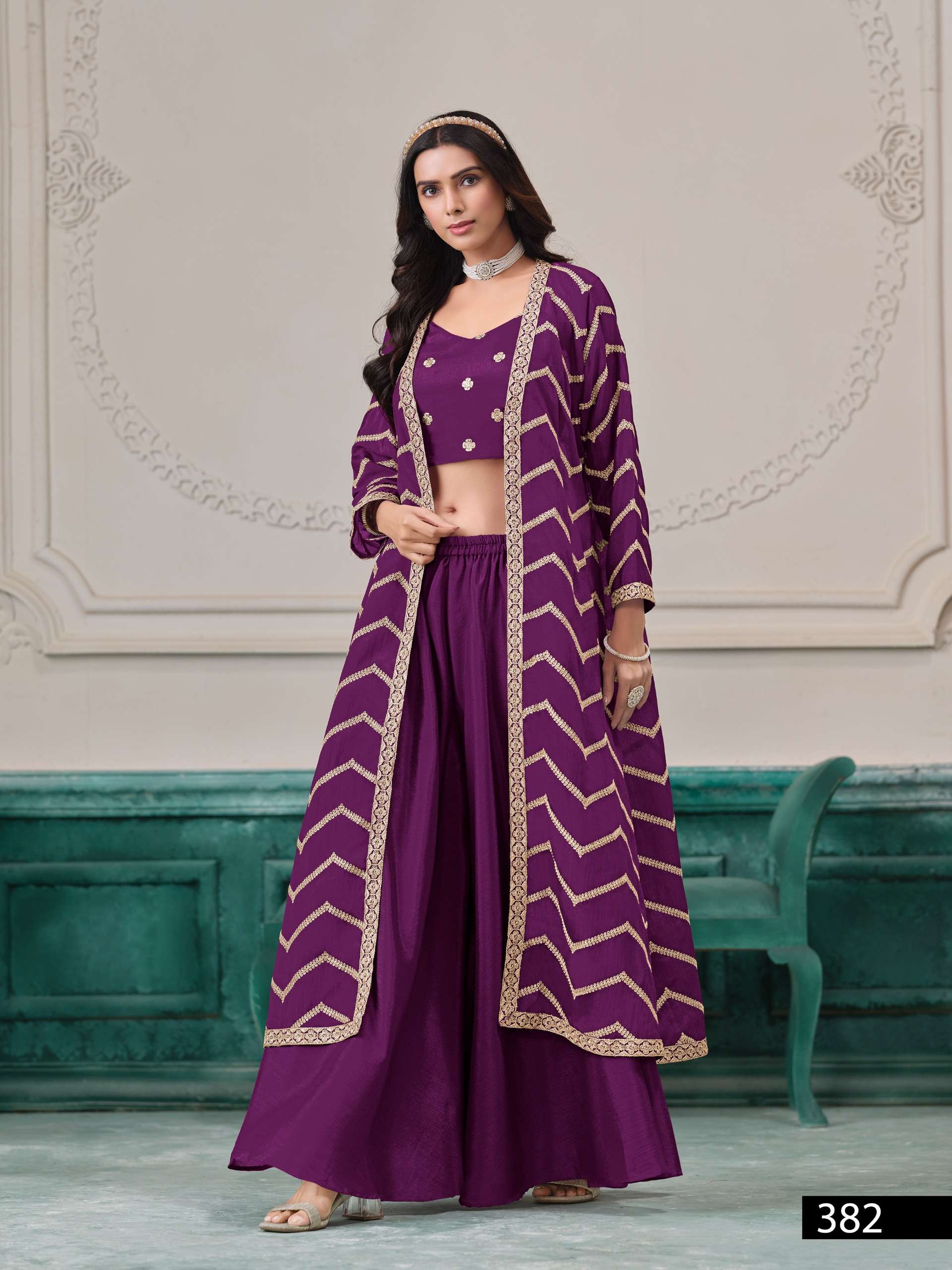 ANJUBAA VOL 38 TOP BLOUSE PLAZO suit collection manufacturer Surat