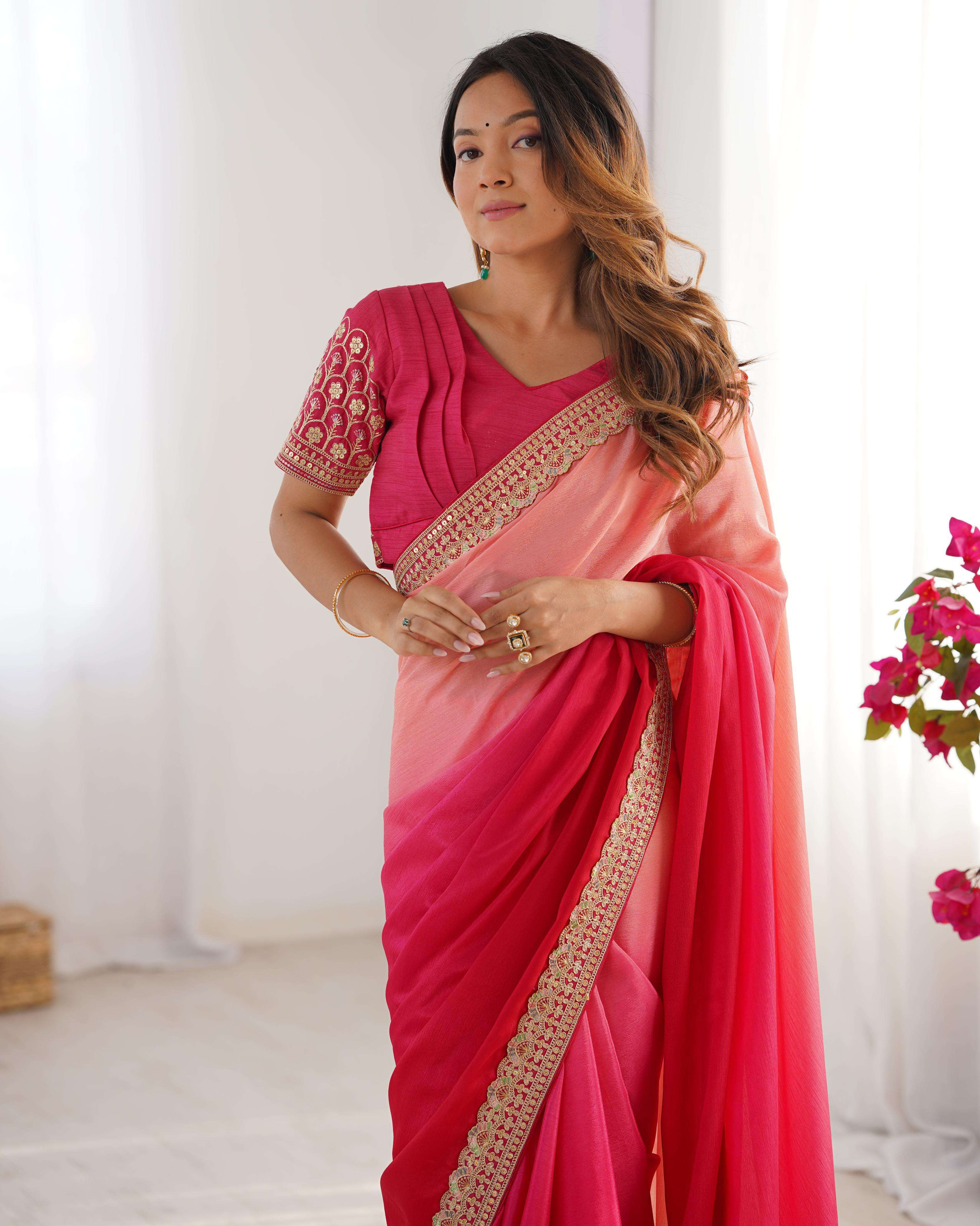 CODE 09 Exclusive Chinon Silk Saree Collection manufacturer Surat 