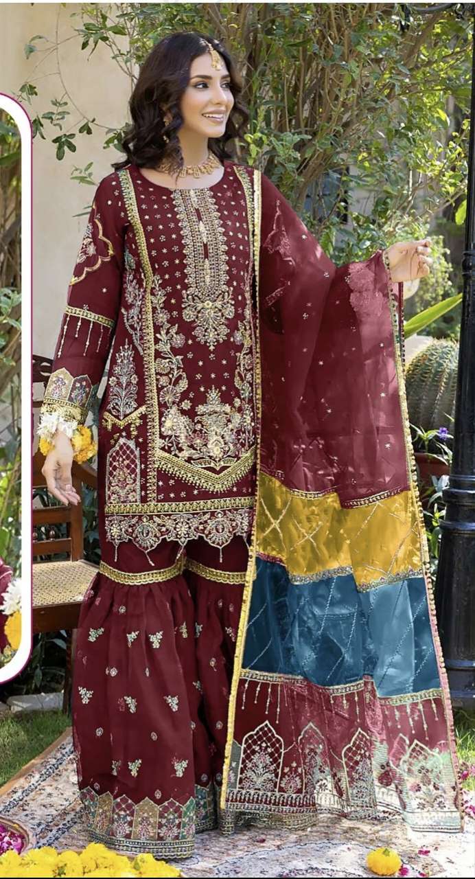 D NO 1814 ROSEMEEN By FEPIC ORGANZA suit collection manufacturer Surat 