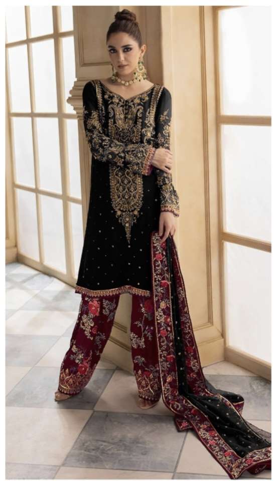 D NO V 17040 ROSEMEEN By FEPIC VELVET suit collection manufacturer Surat 