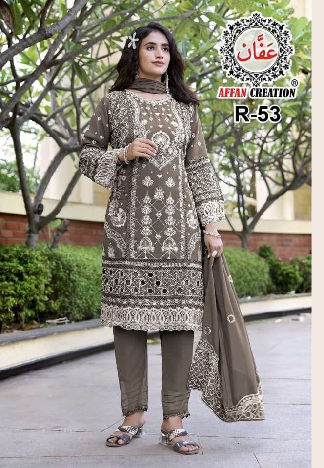 DNO  R 53 by AFFAN CREATIO suit collection manufacturer Surat 