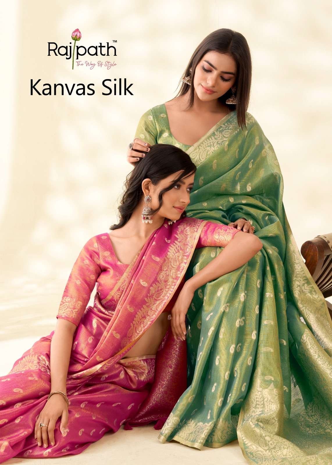 KANVAS SILK by RajPath Fabrics saree collection manufacturer Surat 