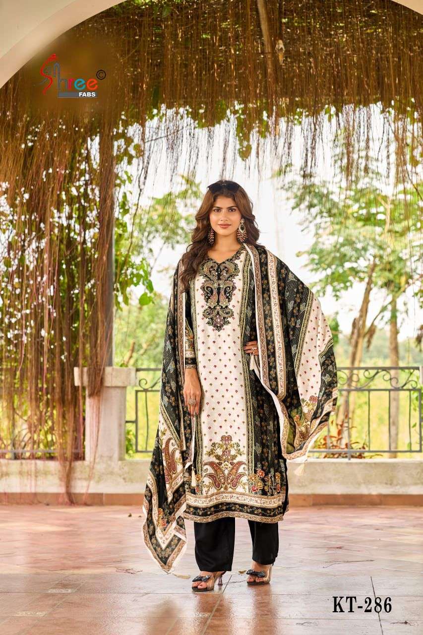 KT  286 by shree fab Pure viscous suit collection manufacturer Surat 