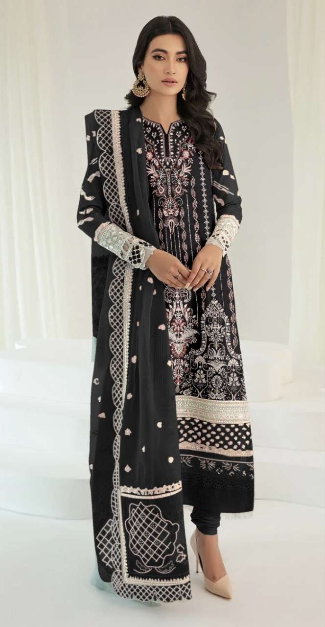 M 185 by MUSHQ faux Georgette suit collection manufacturer Surat 