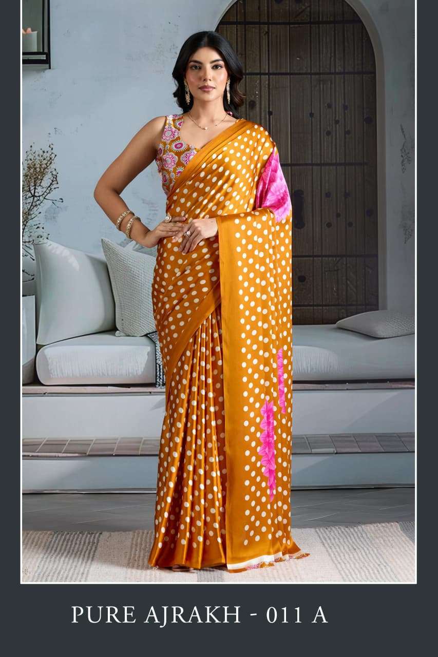 PURE AJRAKH 011 saree collection manufacturer Surat 
