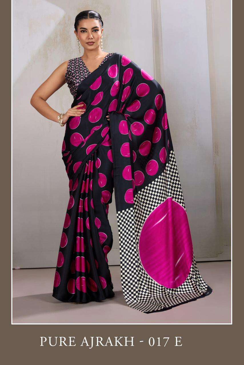 Pure Ajrakh  Series 017 A TO 017 F by Rajtex saree collection manufacturer Surat 