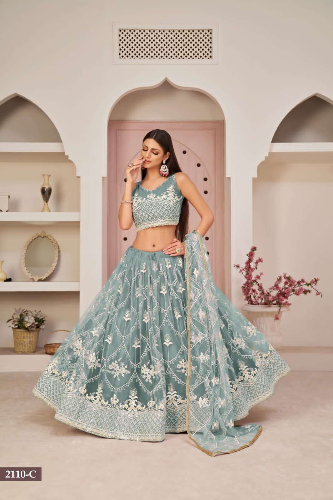 2110 2110 C Butterfly Net Lehenga Choli collection manufacturers surat 
