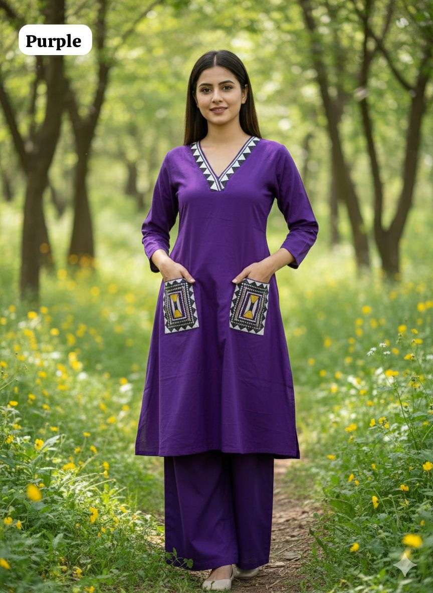 A Line pure Cotton 2pc Kurti with Plazzo collection  Manufacturer surat 