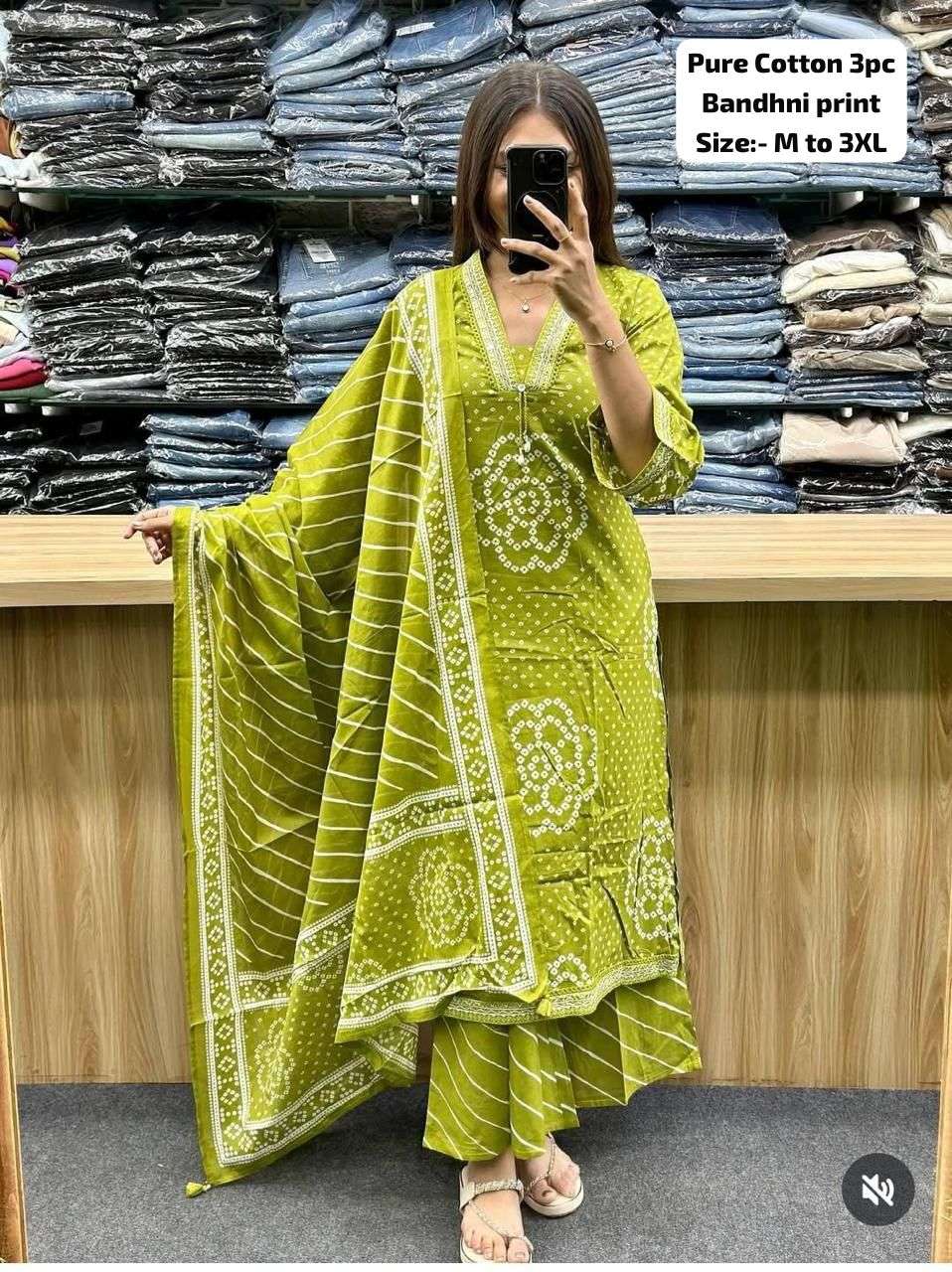 AJ FASHION BANDHNI PRINT Cotton kurti collection manufacturers surat 