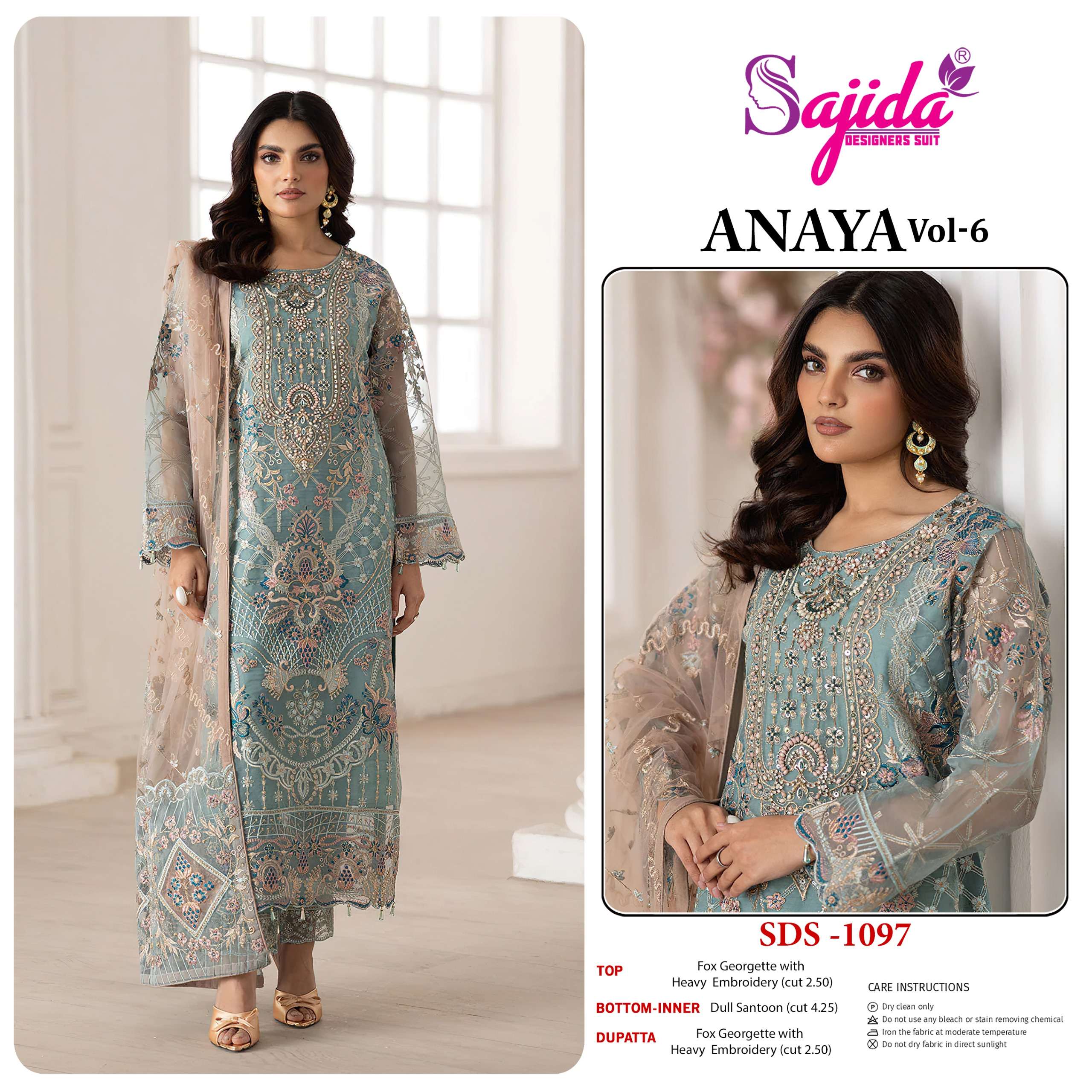 ANAYA VOL 6 DNO 1097 1098 1099 by SAJIDA suit collection manufacturers surat 