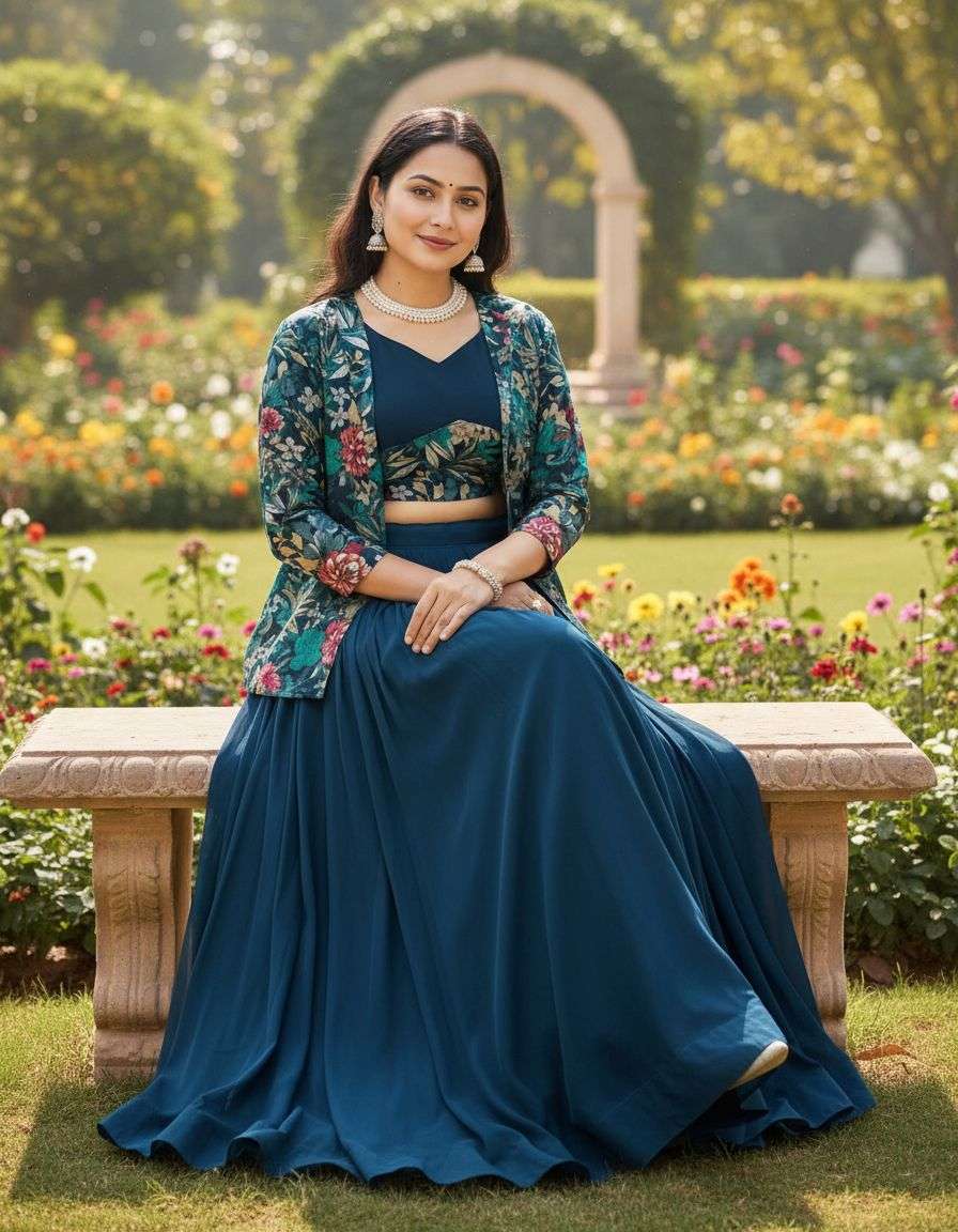 Classical  New Foil Printed Koti Set Lehenga collection manufacturers surat 