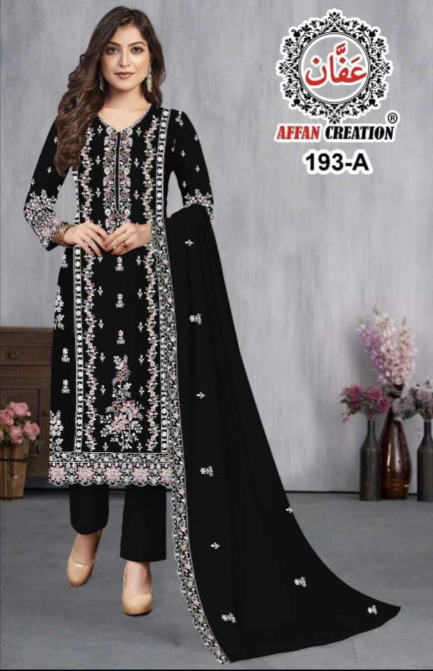 D NO 193 by AFFAN CREATION  suit collection manufacturers surat 