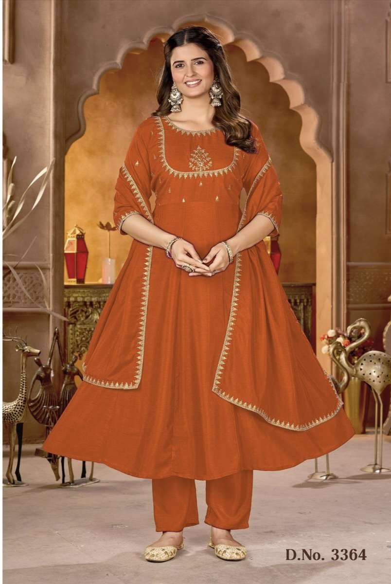 D no 3361 To 3364 by Vahanvati Enterpris kurti collection manufacturer Surat 