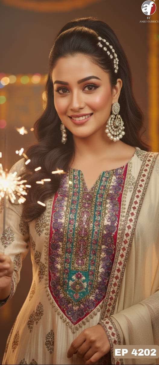 D NO EP 4202 4203 by  Anju fabric kurti collection manufacturers surat 