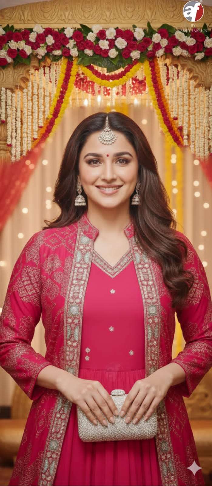 D NO HU 7423 7421 7422 By Anju fabric gown collection manufacturers surat 