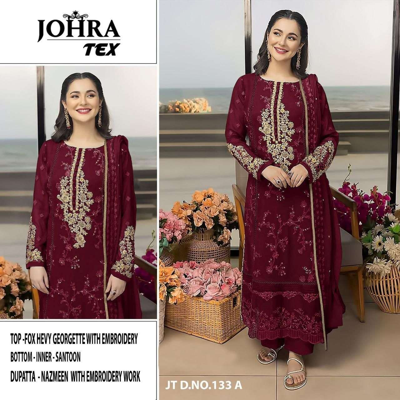 D NO JT 133 D C SUPER HIT COLORS by JOHRA TEX suit collection manufacturers surat                   