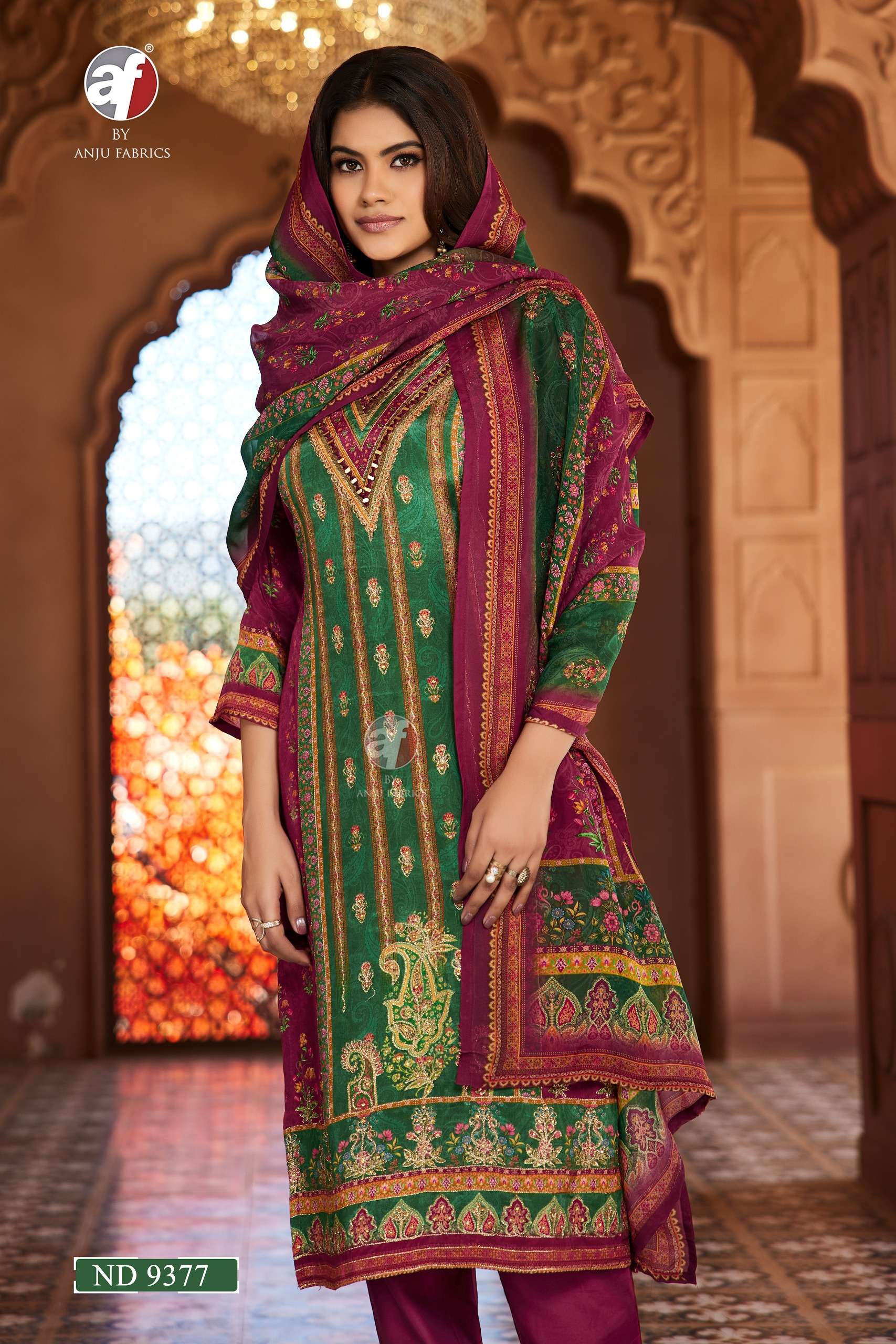 D NO ND 9377 9349 9352 9350 by Anju fabric kurti collection manufacturers surat 