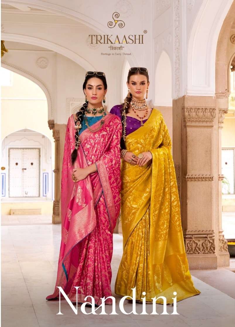 NANDINI SERIES 1001 TO 1006 By TRIKAASHI saree Collection manufacturer surat 
