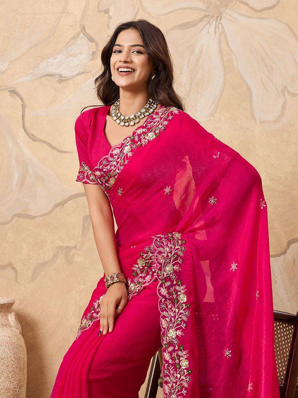 Party Wear Soft Chiffon Saree collection manufacturers surat 