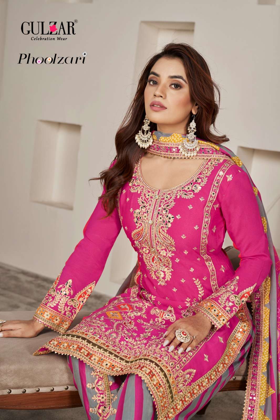 Phoolzari D No 2081 2084 by Gulzar suit collection manufacturers surat 