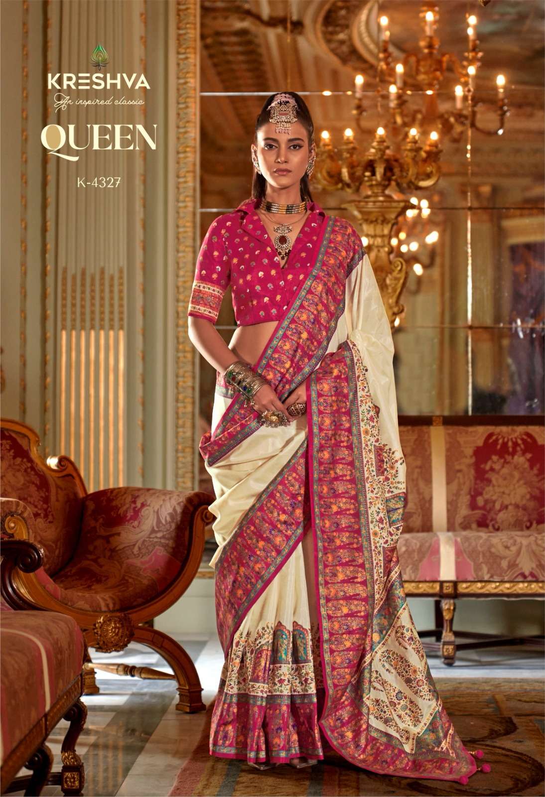 Queen Series 4327  TO 4335 By Kreshva saree Collection manufacturers surat 