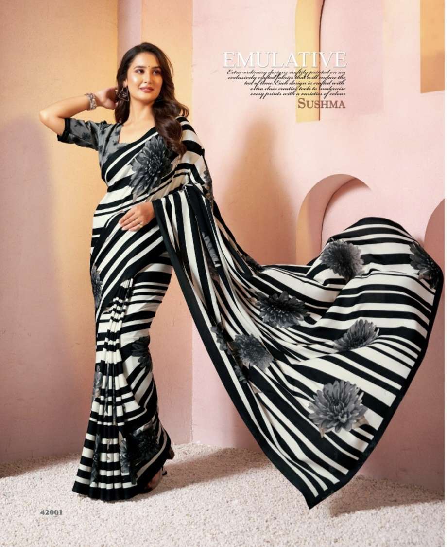 ROMANCE SERIES 42001 TO 42005 by SUSHMA saree Collection manufacturers surat 