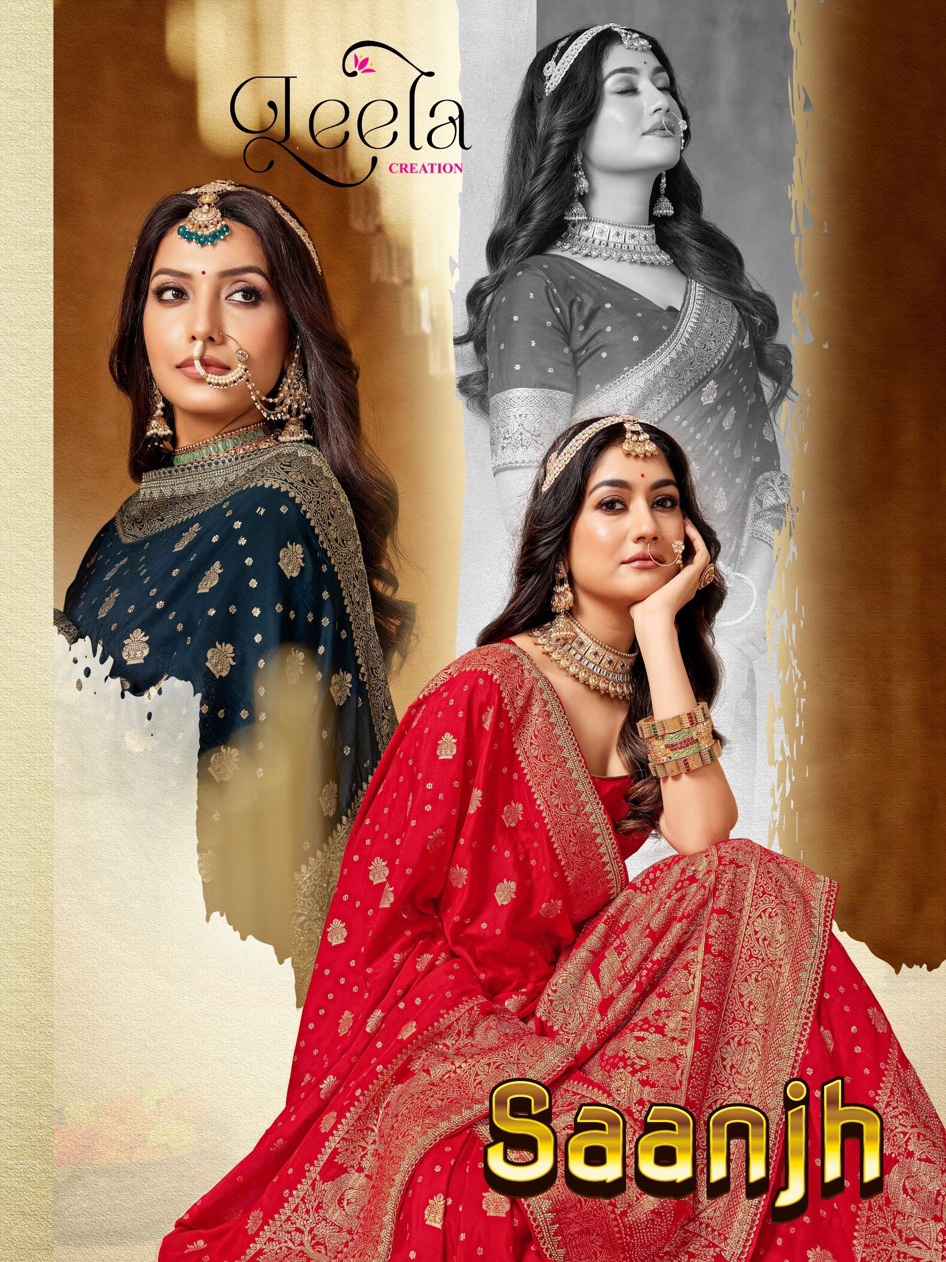 Saanjh Series 304A TO 304E By Leela Creation saree Collection manufacturer surat 