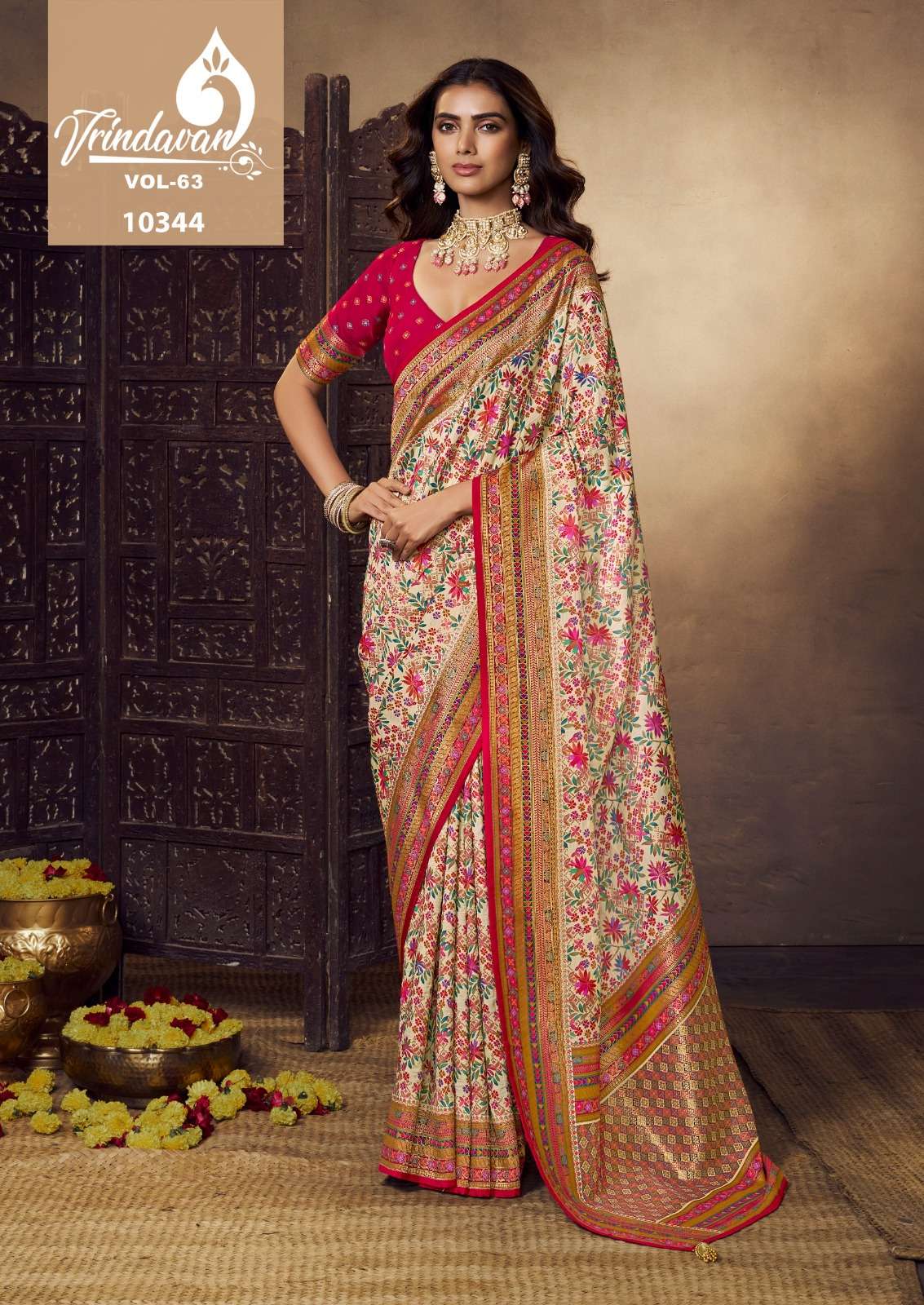 VRINDAVAN VOL 63 SERIES 10341 TO 10349 by ROYAL Saree Collection manufacturer surat 