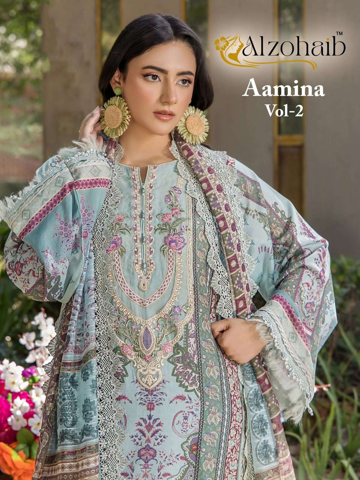 Aamina vol 2 D No AZ 1390 1391 1392 1393 by ALZOHAIB suit collection manufacturers surat 