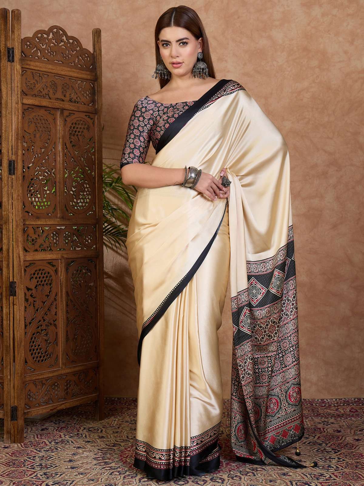 Ajrakh luxe by Rajtex saree Collection manufacturers surat 