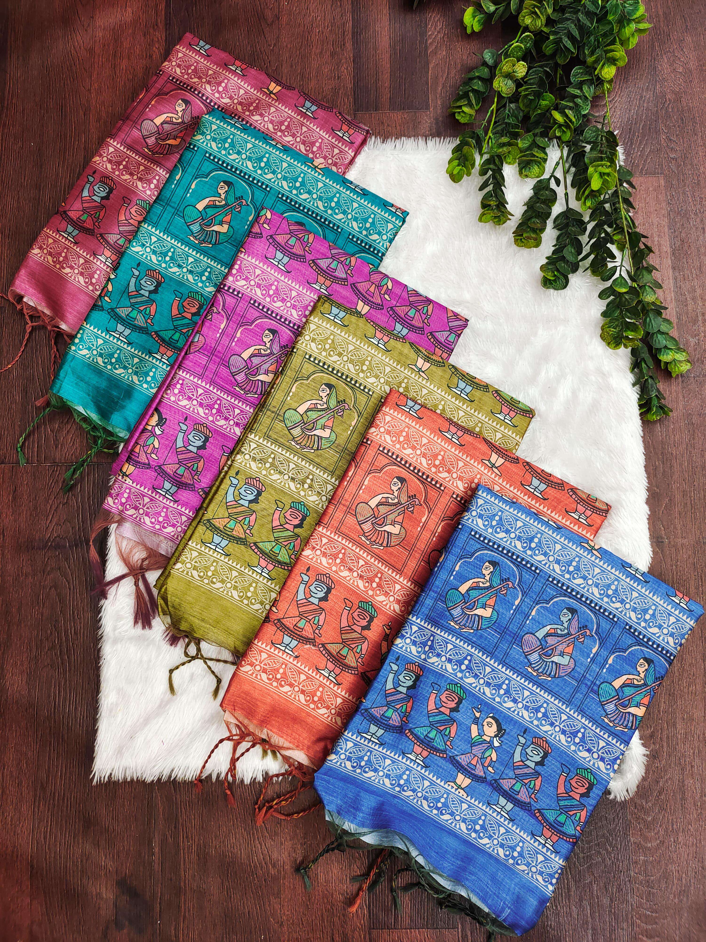 Arushi Madhubani – Graceful Tussar Silk Art Saree