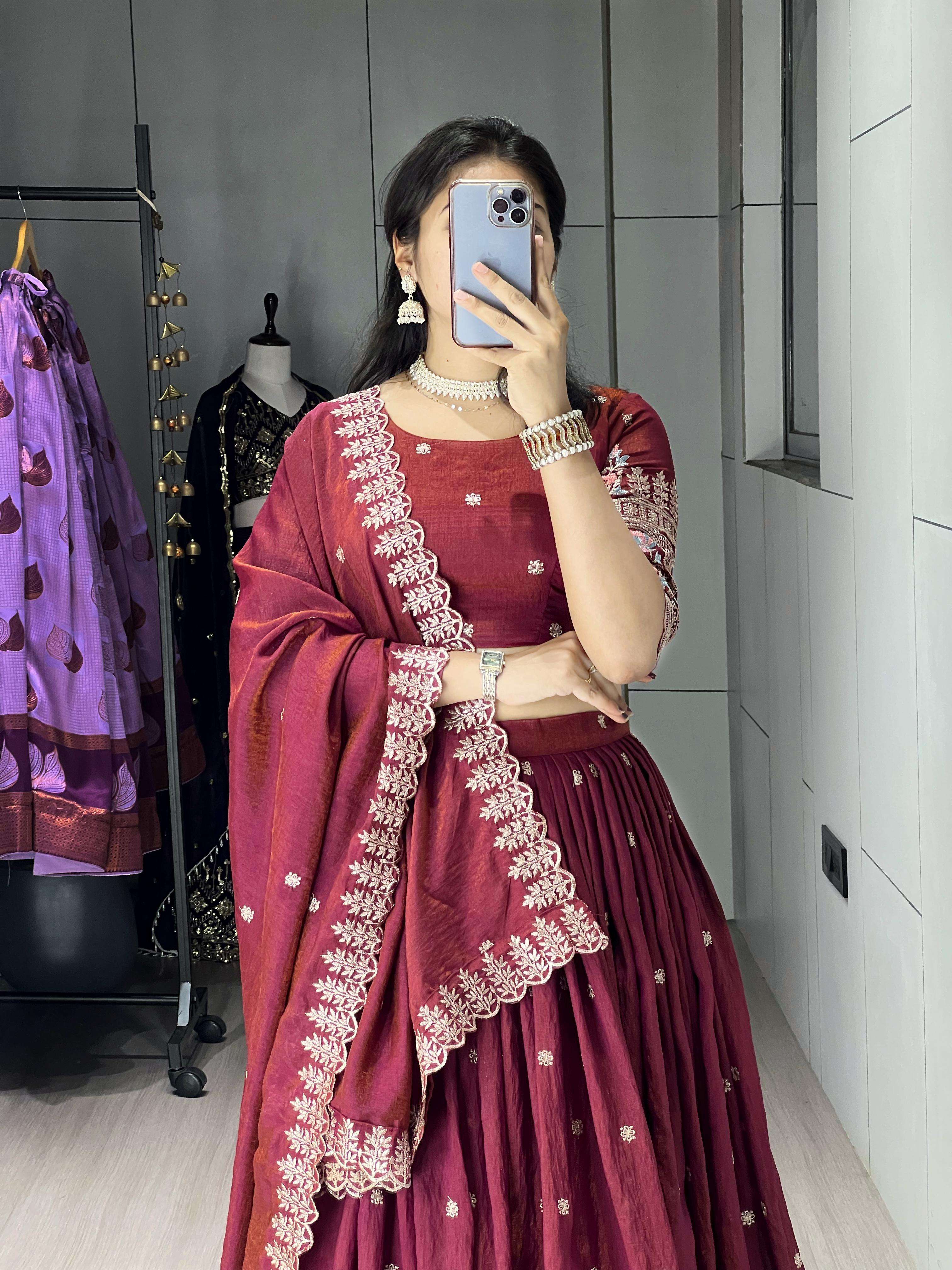 Classical Burgandy Classical Embroidery Lehenga collection manufacturers surat  Lehenga collection m...