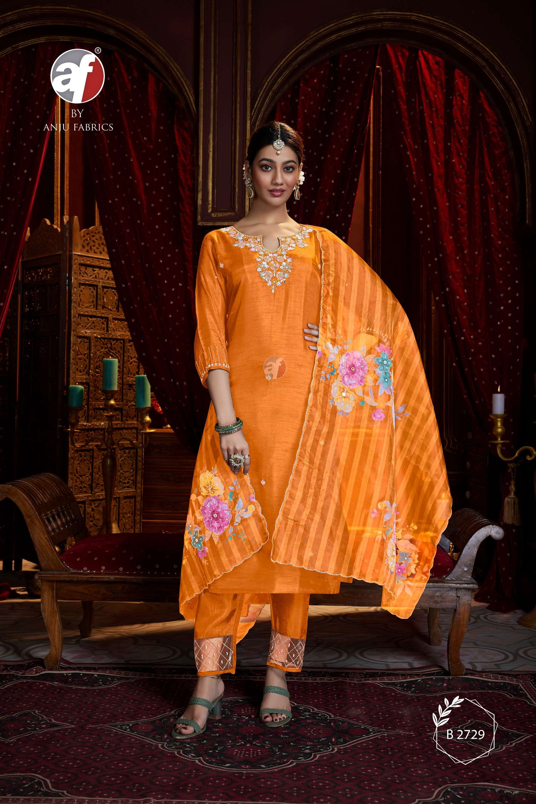 D NO B 2729 by Anju fabric kurti collection manufacturers surat 