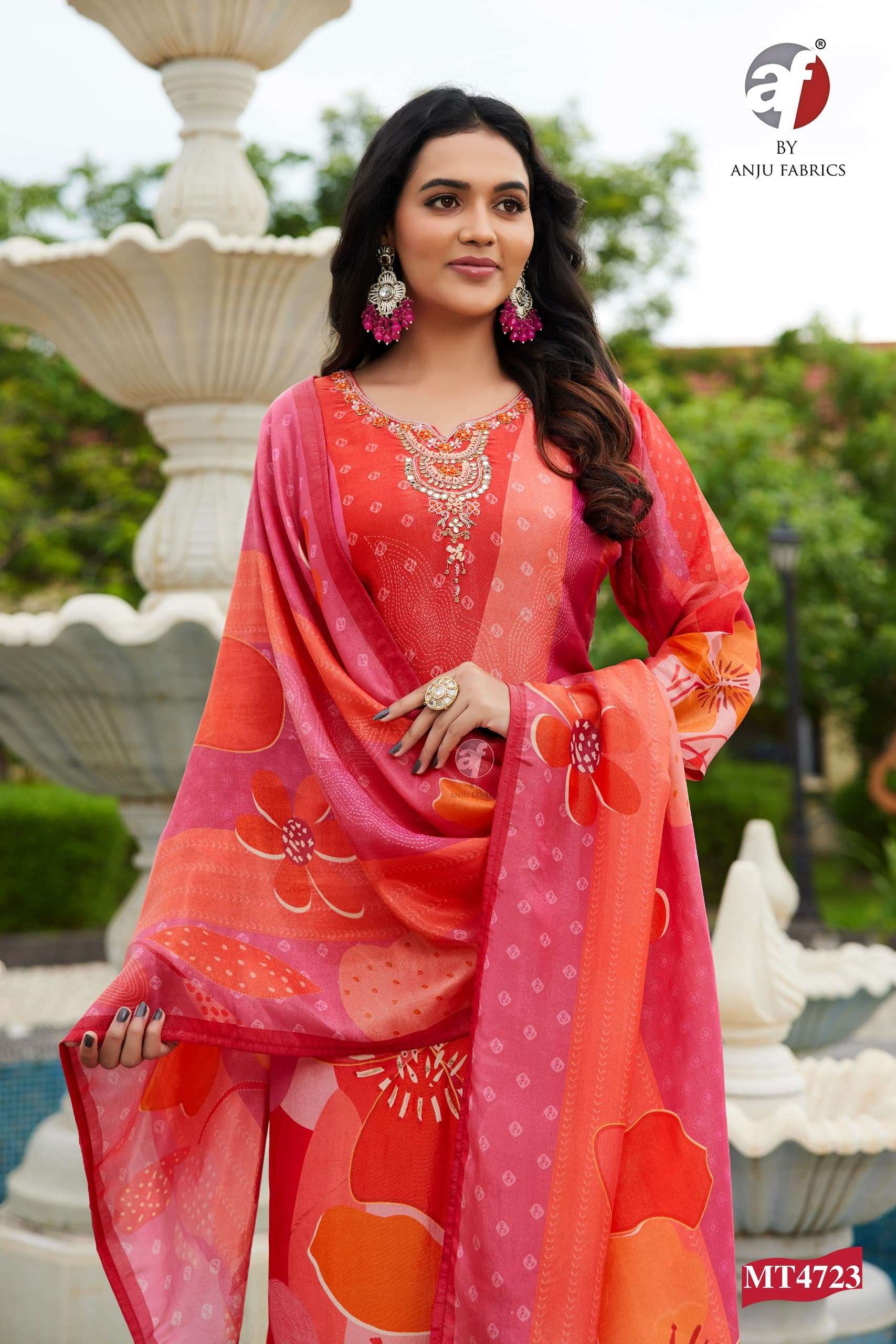 D NO MT 4723 by Anju fabric Kurti collection manufacturers surat 