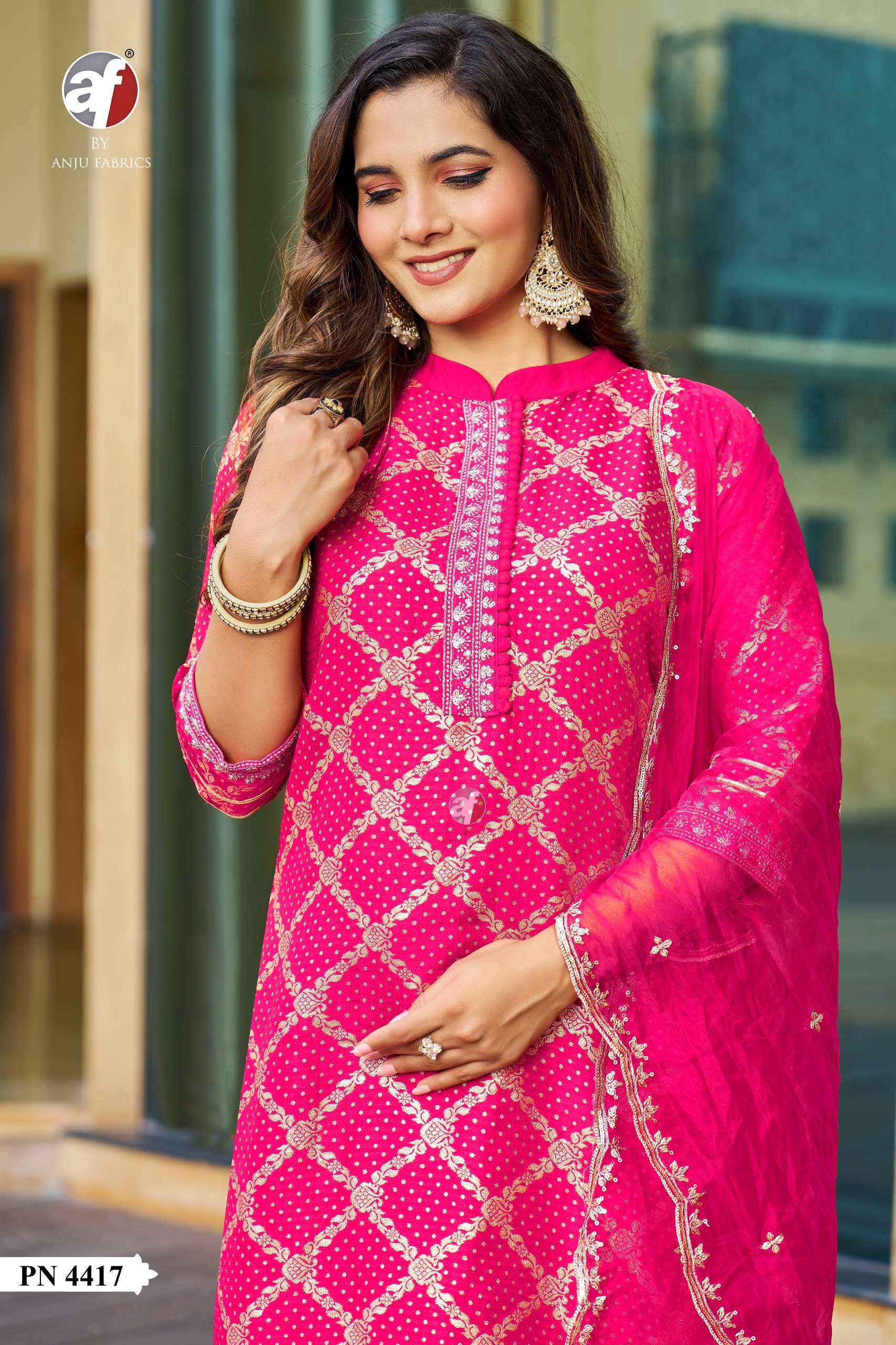 D NO PN 4417 4418 4419 By Anju fabric kurti collection manufacturers surat 
