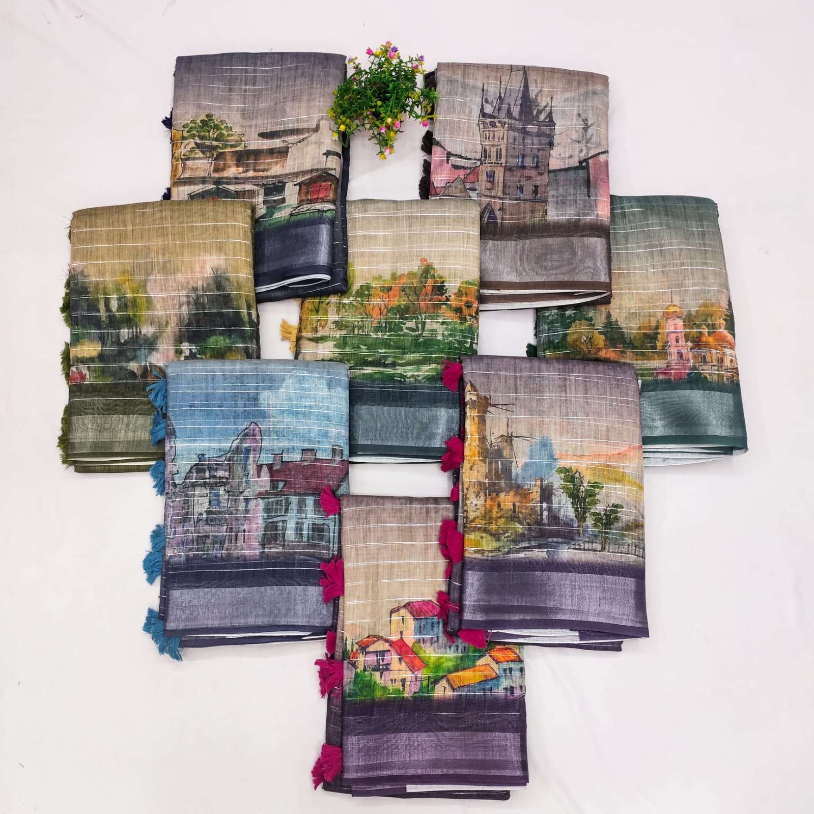 Linen Silver Elegance with Zari Border – Premium Designer Saree