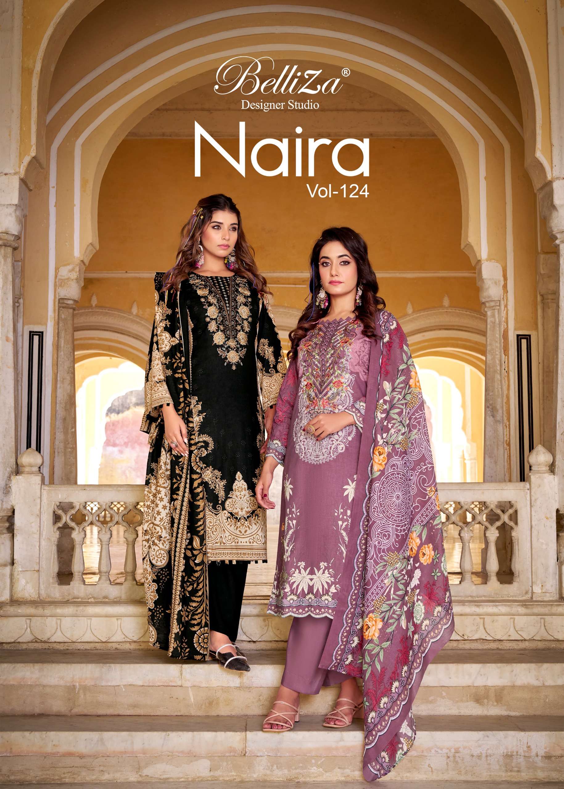 NAIRA VOL 124 by BelliZa DesigNer StuDio suit collection manufacturers surat