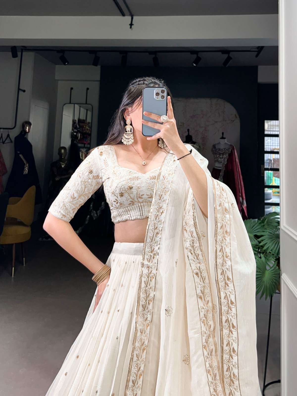 Off white lehenga Collection manufacturers surat 