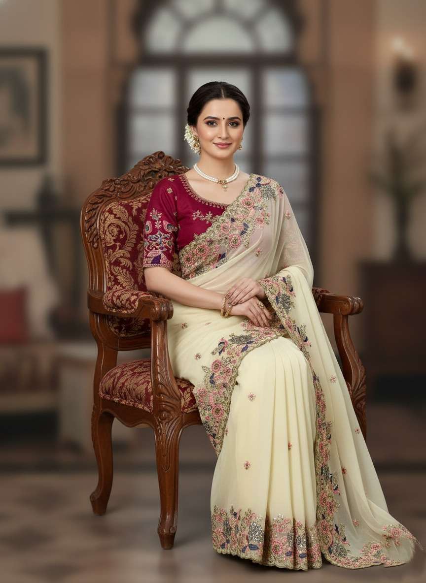 Party Wear Soft Georgette Saree Collection manufacturer surat 