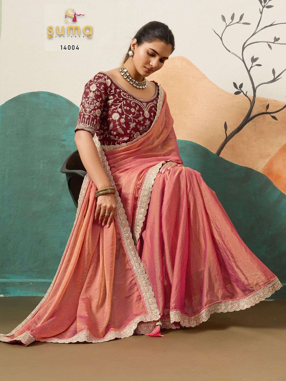 PRIREKA Series 14001 To 14006 By Suma Designer saree Collection manufacturer surat 