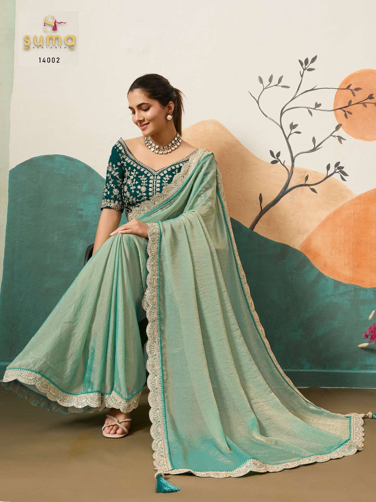 PRIREKA Series 14001 To 14006 By Suma Designer saree Collection manufacturer surat 