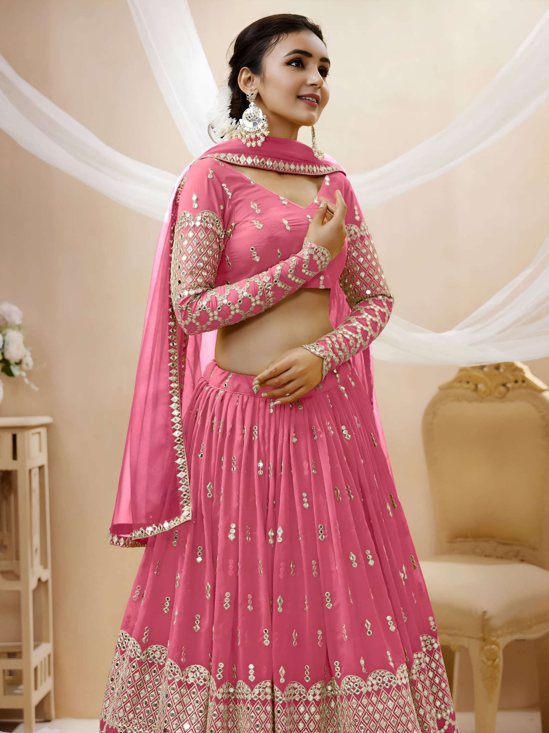 Product Code 301 Light Pink Lehenga choli collection manufacturers surat 