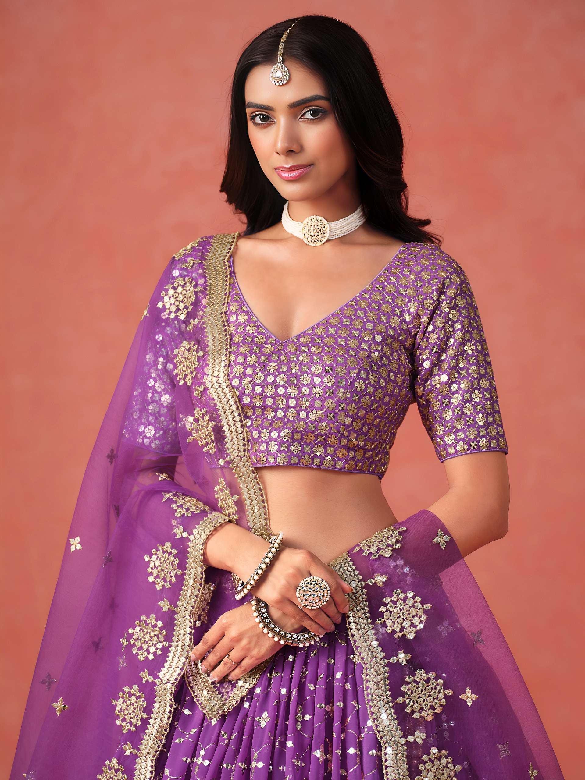 Product Code 7086 Purple  Lehenga choli collection manufacturers surat 