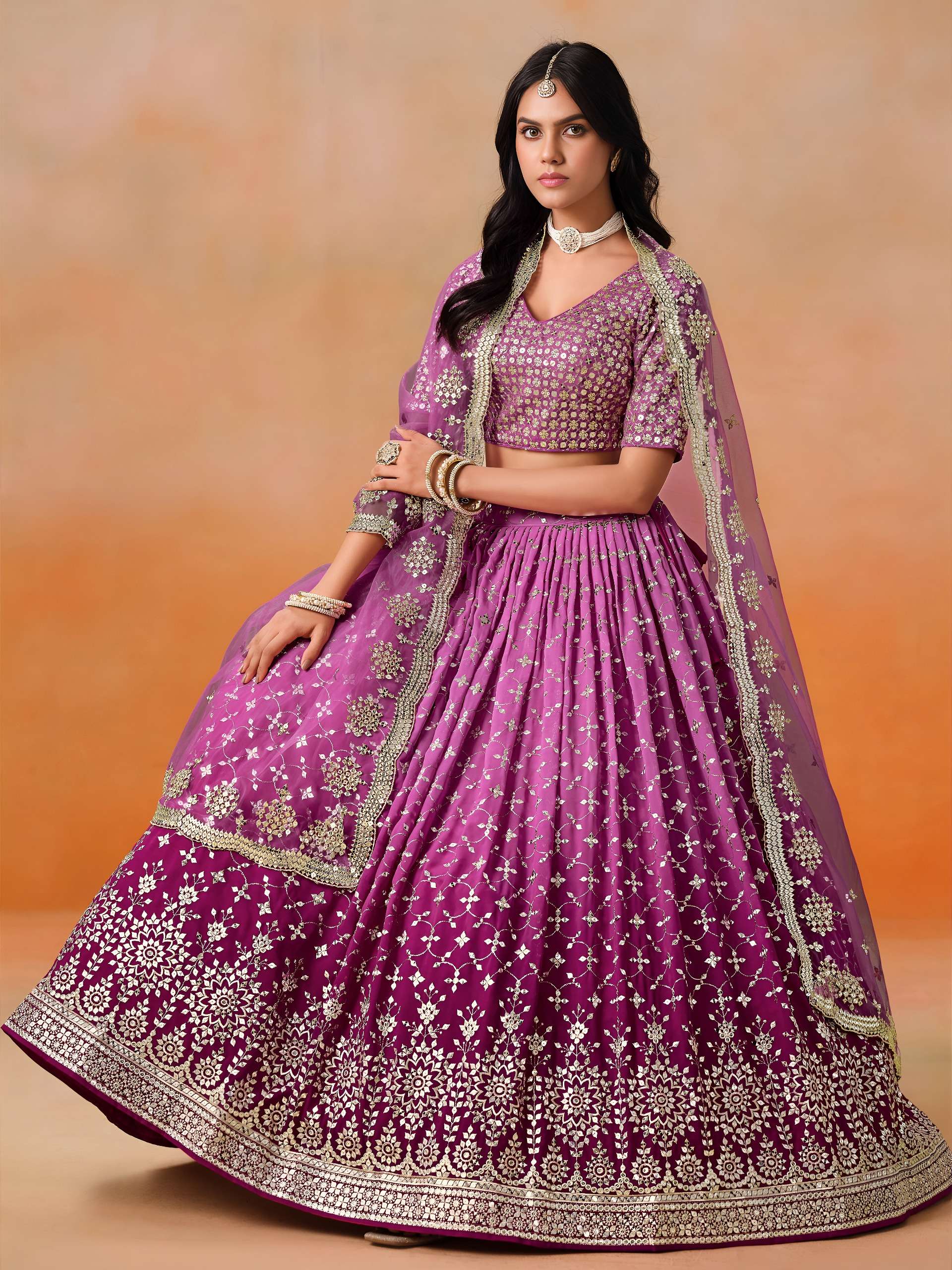 Product Code 7086 RANI PINK by Zeel Lehenga choli collection manufacturers surat 
