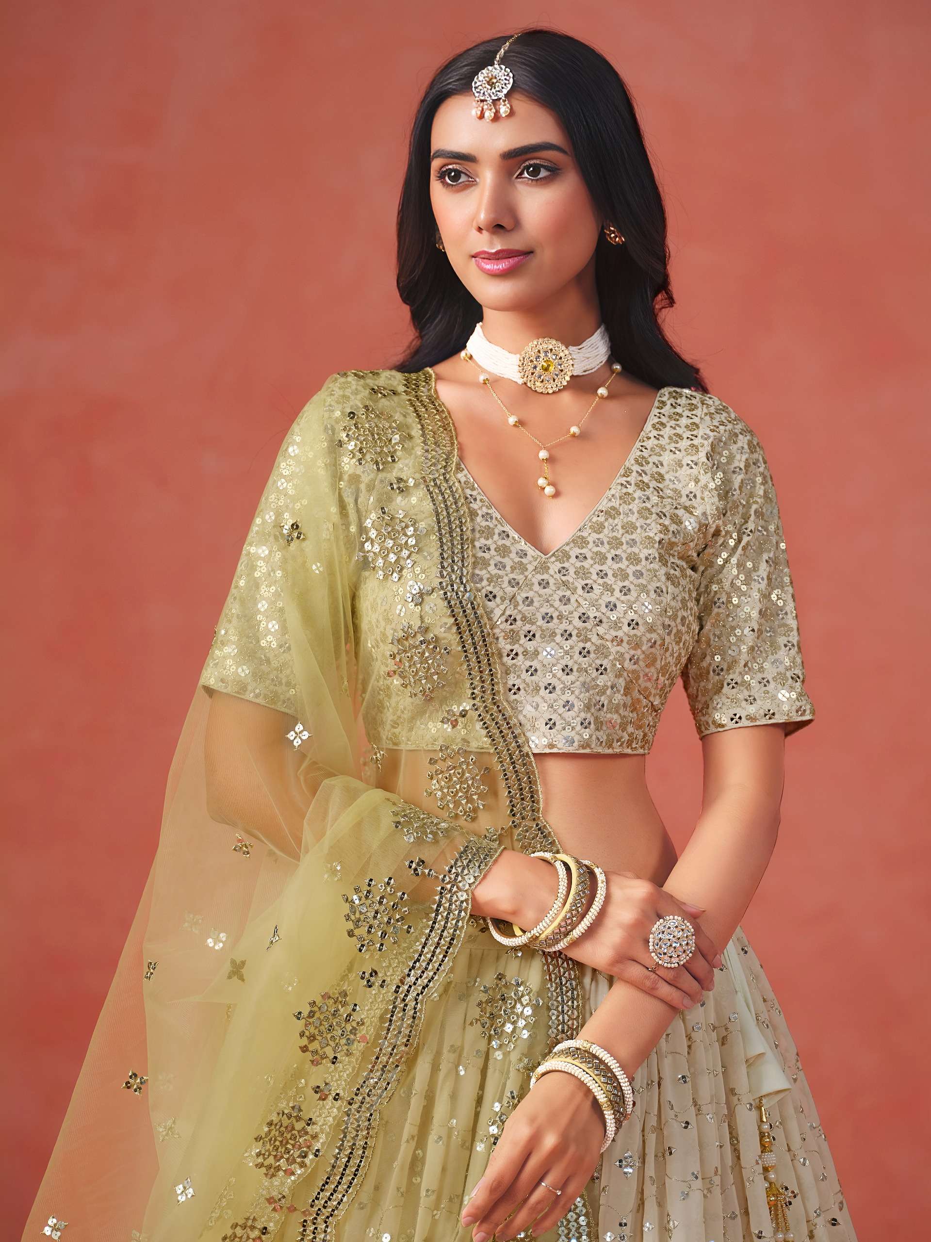 Product Code 7086 YELLOW WEDDING LEHENGA collection manufacturers surat 