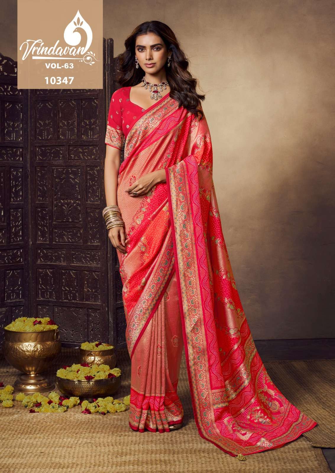 VRINDAVAN VOL 64 SERIES 10341 TO 10349 By ROYAL saree Collection manufacturer surat 