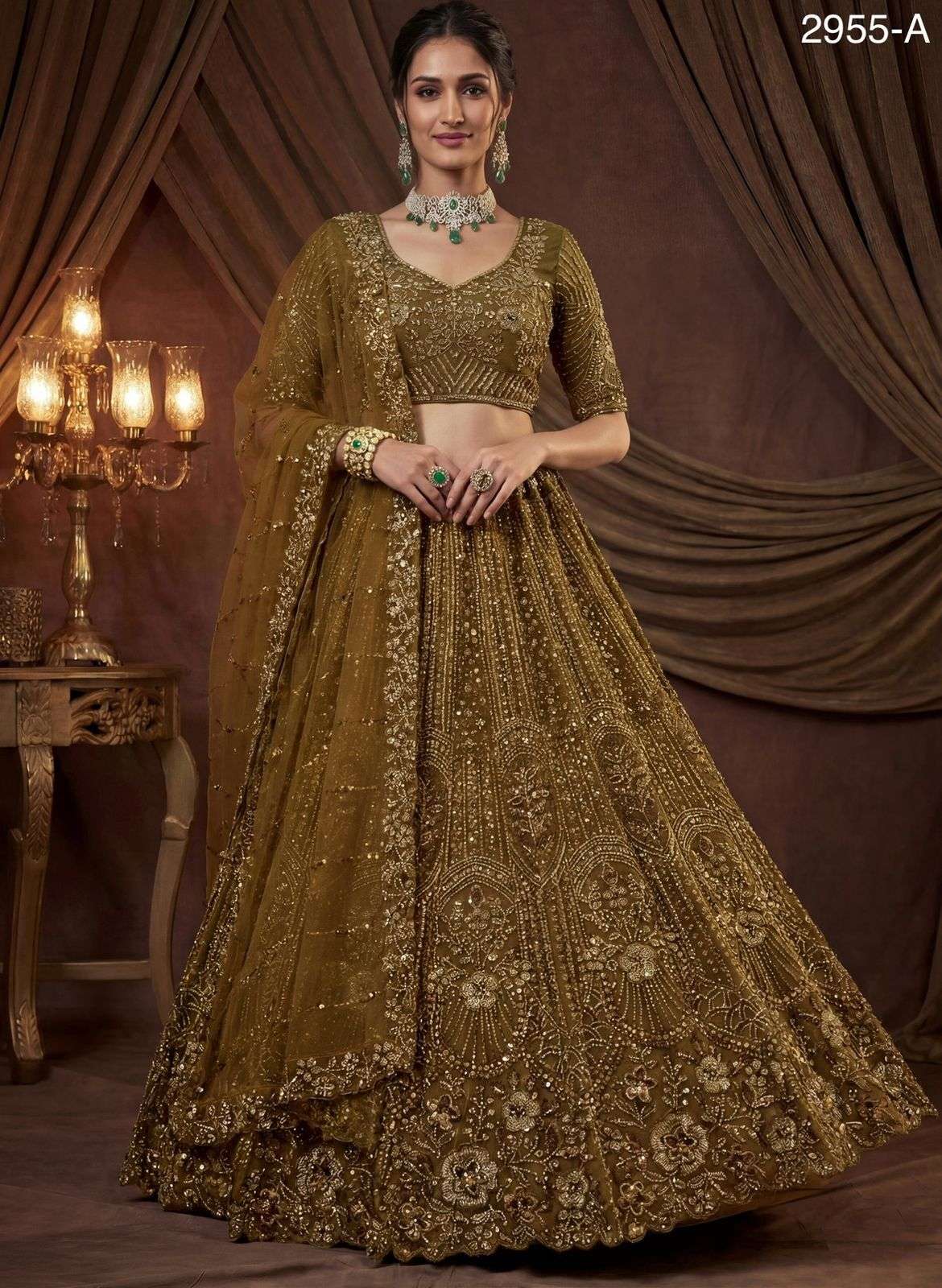 Code 2955 Partywear lehenga choli collection manufacturers surat 