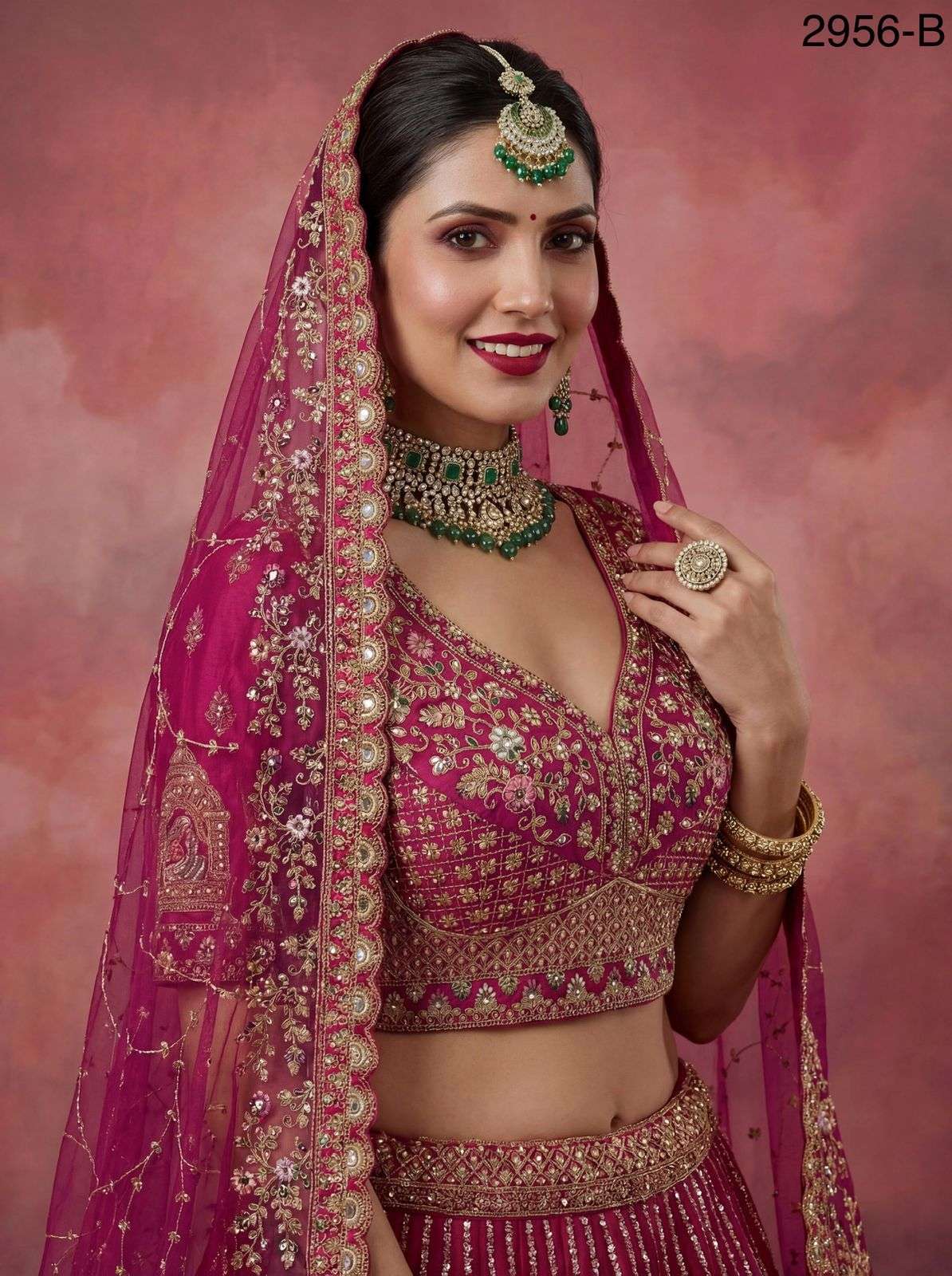Code 2956 Gadhwal Silk  Double Dupatta Lehenga choli collection manufacturers surat 